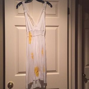 Rachel Pally White Dress with Yellow Splats.  S